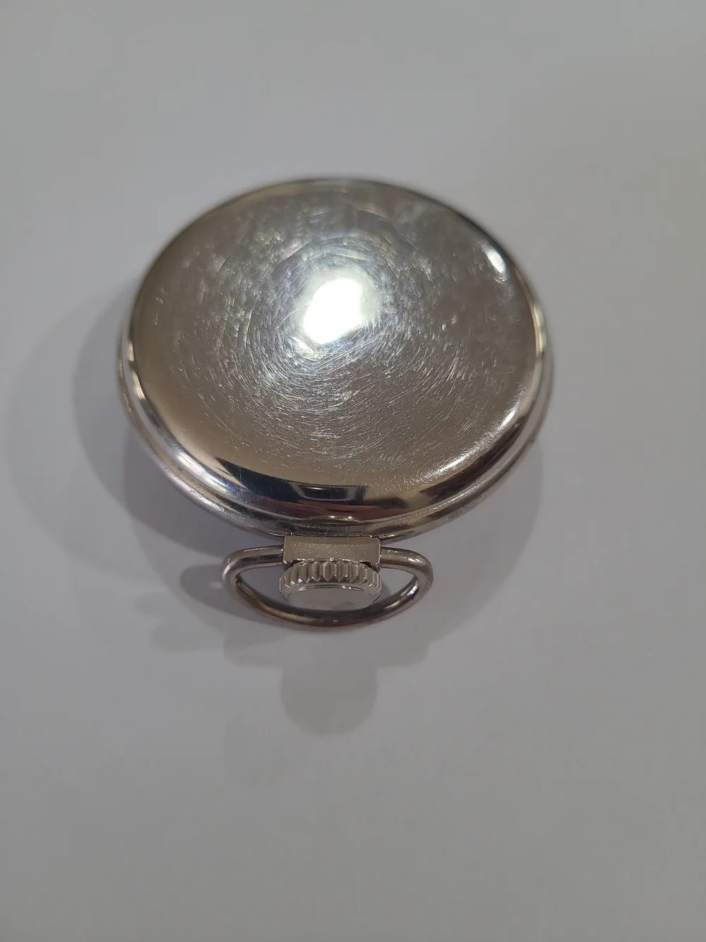 Vintage Westclox Bull's Eye Silver Tone Pocket Watch  White Dial Manual Wind USA